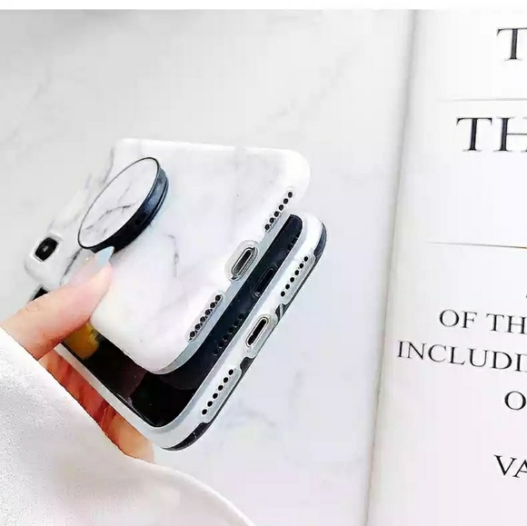 iPhone XR ❤️white marble phone case with holder - Picture 5 of 7
